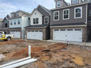 white garage door with window