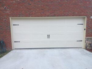 white garage door without window