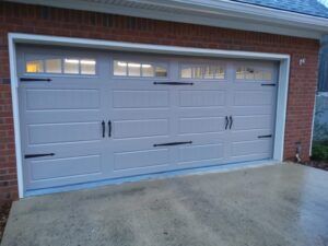 white garage door with window