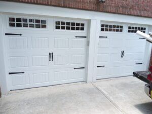 white garage door with window